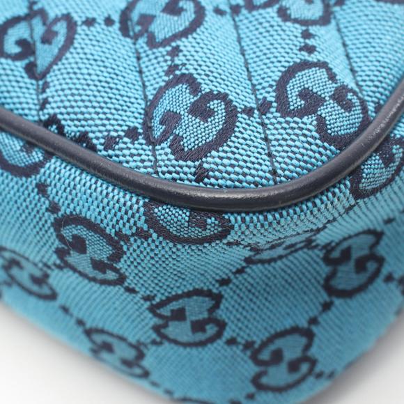 Gucci GG Shoulder Marmont Bag Blue Leather - Picture 5 of 6